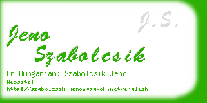 jeno szabolcsik business card